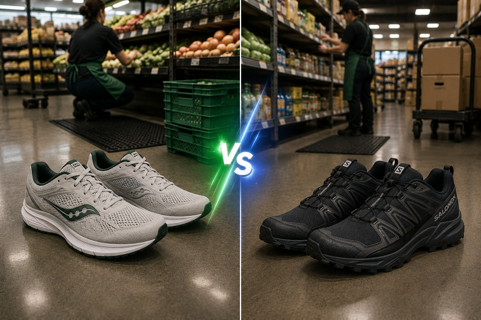 Saucony vs Salomon for Grocery Store Workers